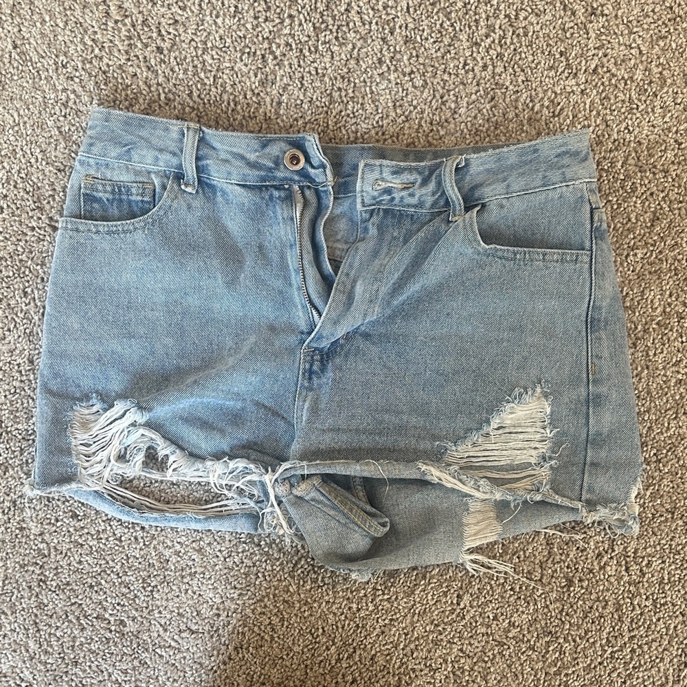 Distressed Denim Shorts